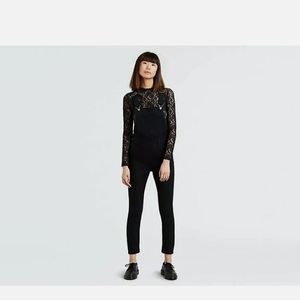 Levi Black Skinny-leg Overalls Size 27